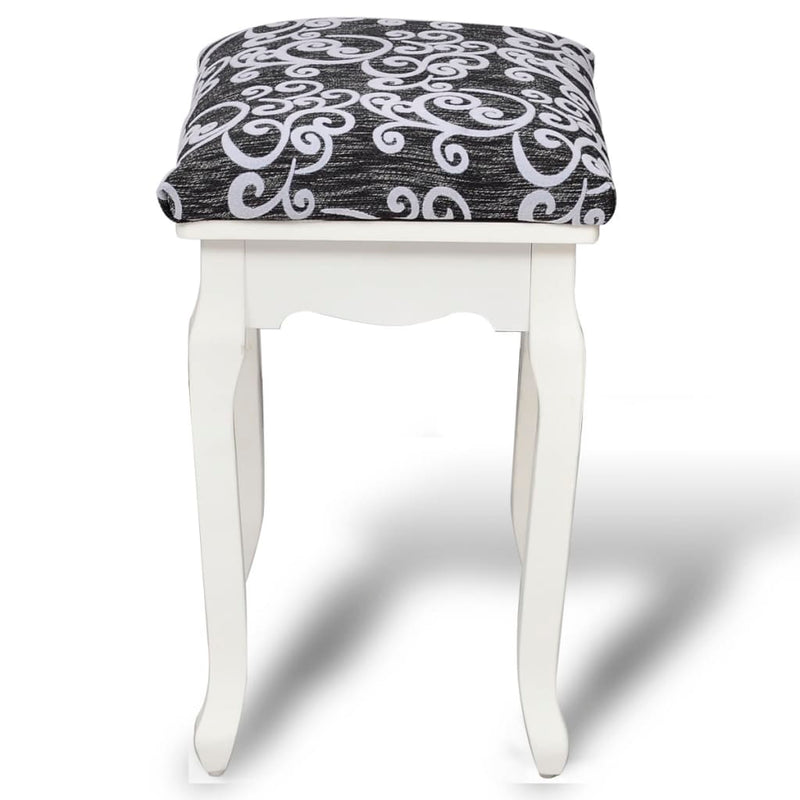 vidaXL Dressing Stool Black Fabric