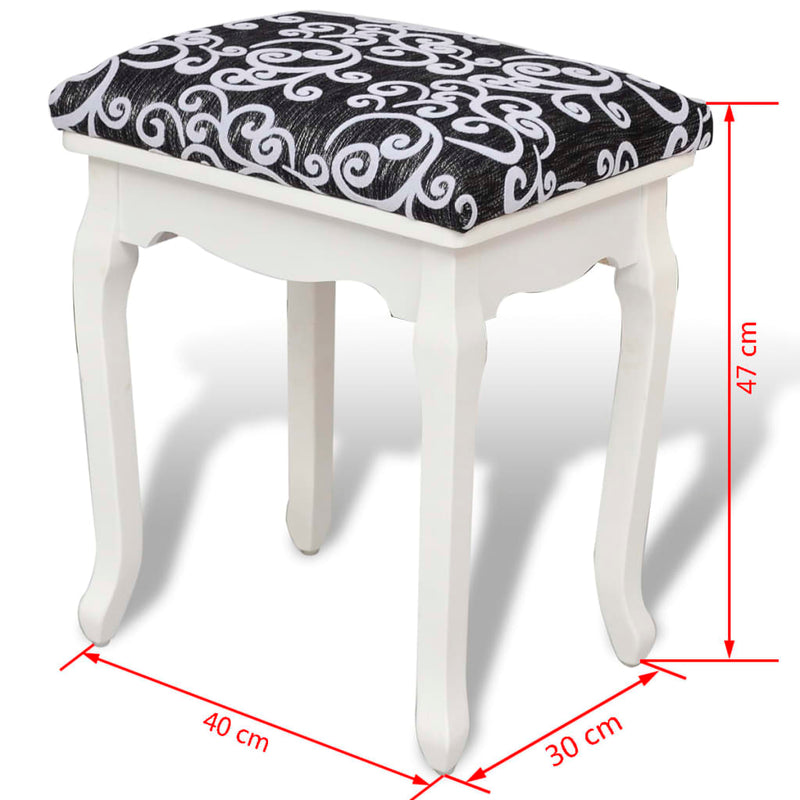 vidaXL Dressing Stool Black Fabric