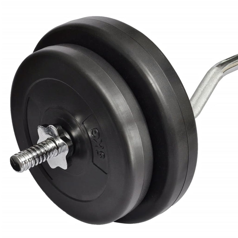 vidaXL Curl Bar with Weights 30 kg