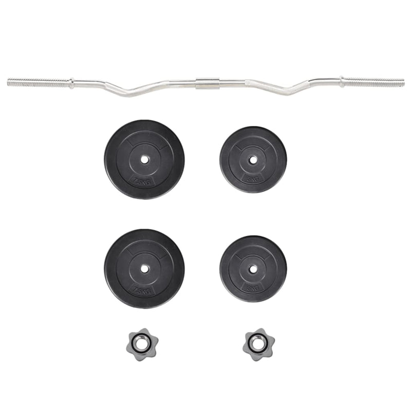 vidaXL Curl Bar with Weights 30 kg