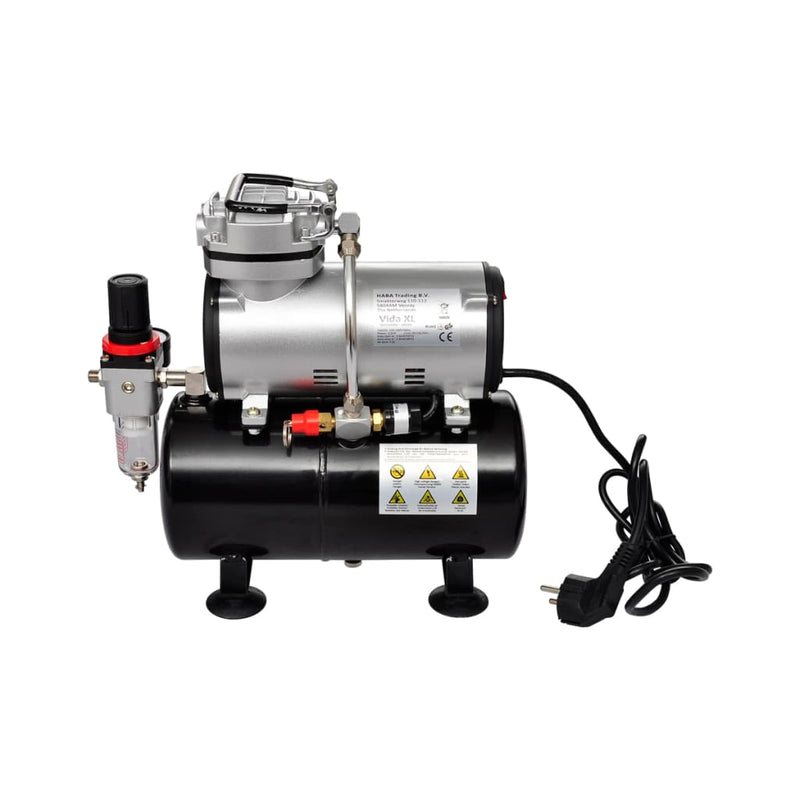 vidaXL Airbrush Compressor Set with 2 Pistols