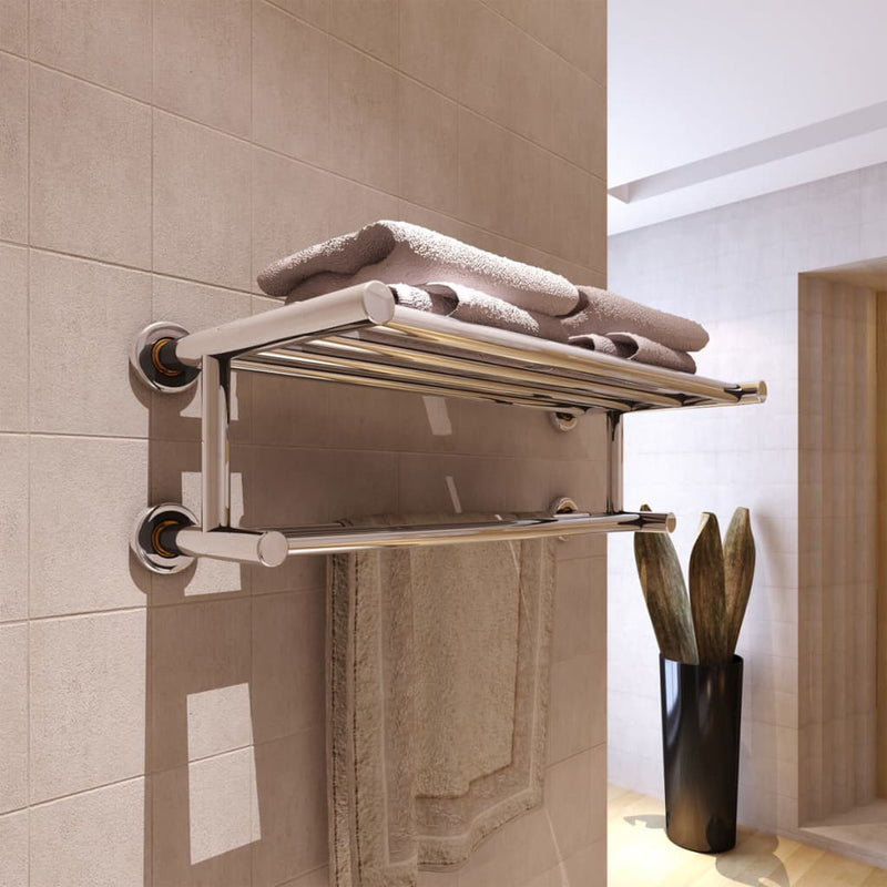vidaXL Stainless Steel Towel Rack 6 Tubes