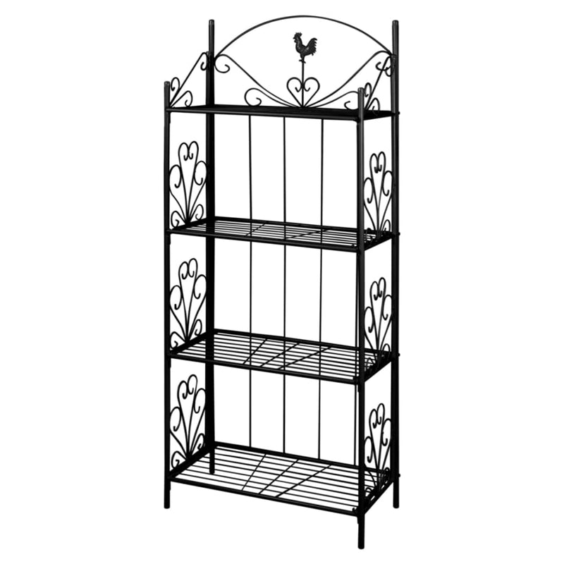 vidaXL Plant Rack Square Black