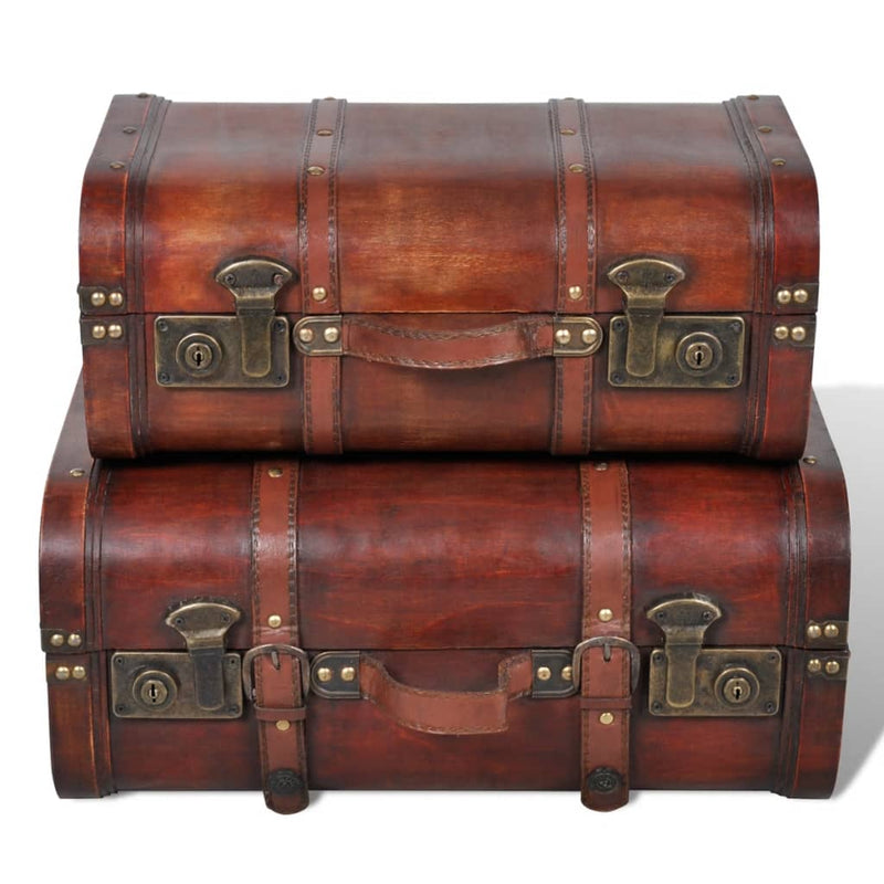 vidaXL Wooden Treasure Chests 2 pcs Vintage Brown