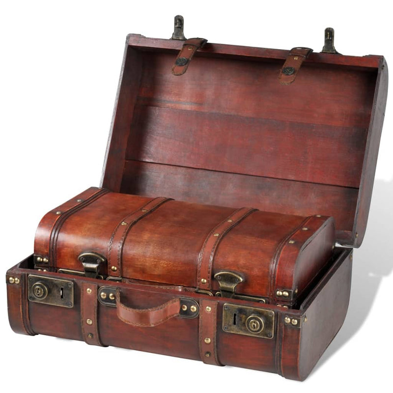 vidaXL Wooden Treasure Chests 2 pcs Vintage Brown