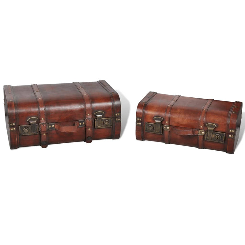 vidaXL Wooden Treasure Chests 2 pcs Vintage Brown