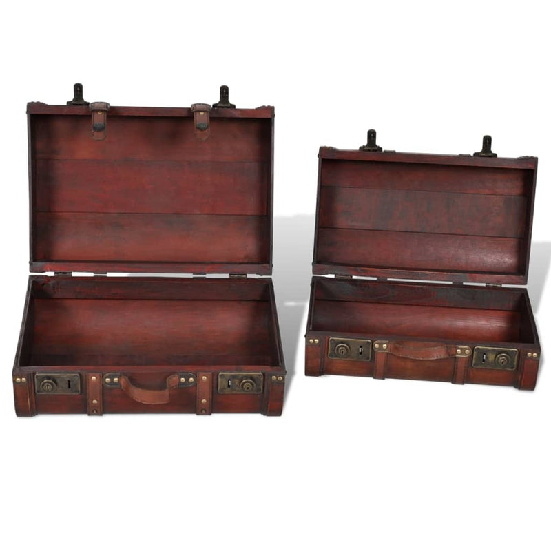 vidaXL Wooden Treasure Chests 2 pcs Vintage Brown