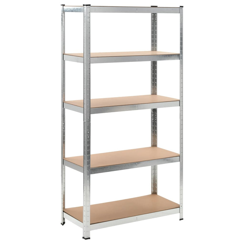 vidaXL 5-Layer Storage Shelf Silver Steel&Engineered Wood