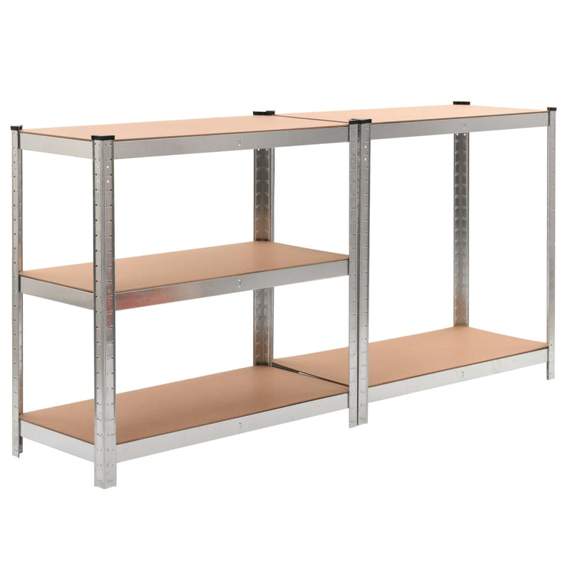 vidaXL 5-Layer Storage Shelf Silver Steel&Engineered Wood