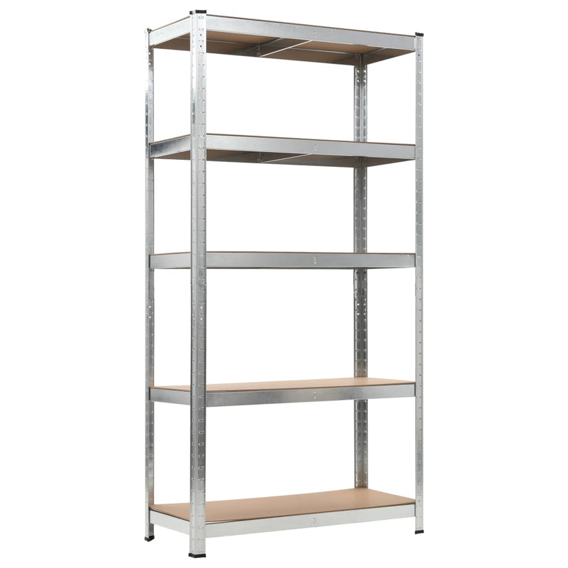 vidaXL 5-Layer Storage Shelf Silver Steel&Engineered Wood