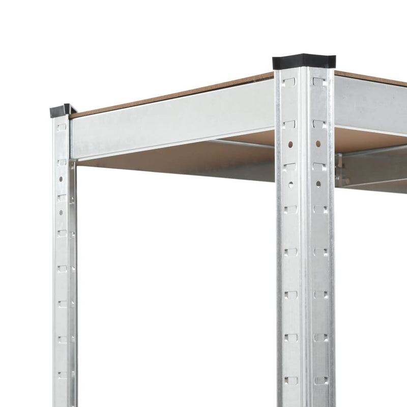 vidaXL 5-Layer Storage Shelf Silver Steel&Engineered Wood