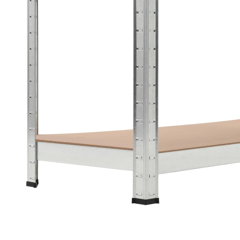 vidaXL 5-Layer Storage Shelf Silver Steel&Engineered Wood