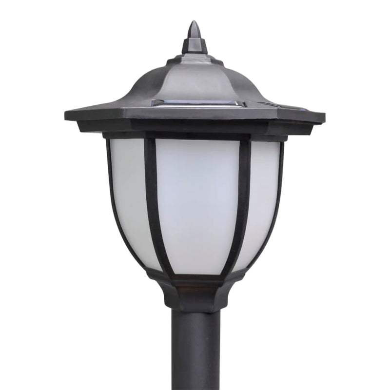 vidaXL Chain Fence with Solar Lights Two LED Lamps Two Poles