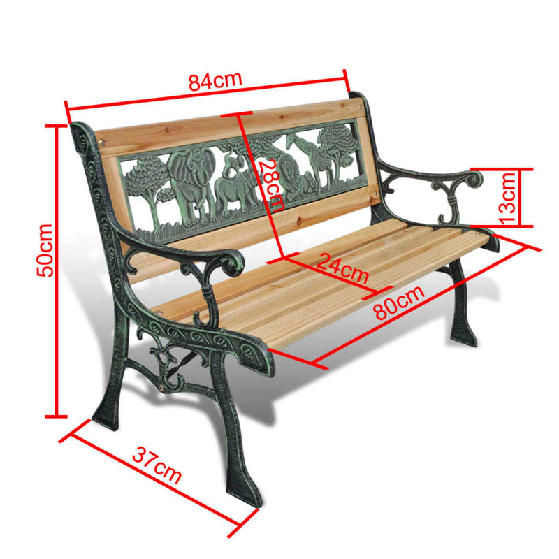 vidaXL Children Garden Bench 84 cm Wood