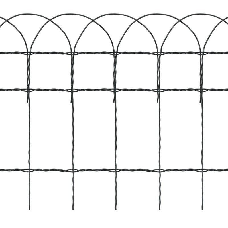 vidaXL Garden Border Fence Powder-coated Iron 10x0.4 m