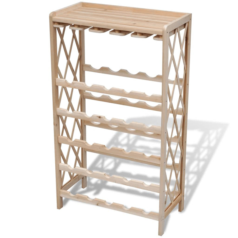 vidaXL Wine Rack for 25 Bottles Solid Fir Wood