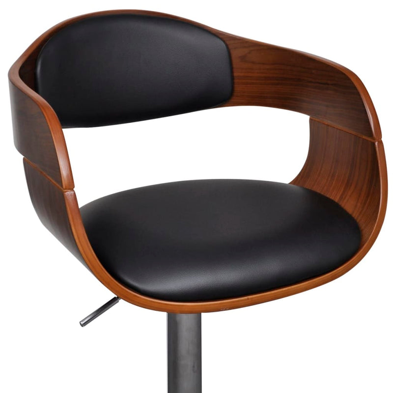 vidaXL Bar Stool Bent Wood and Faux Leather
