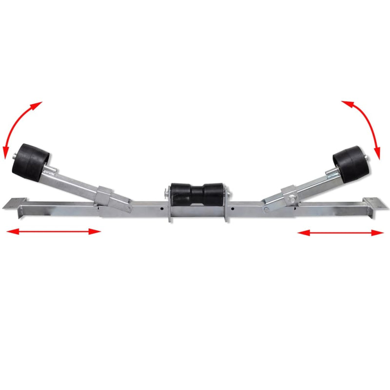 vidaXL Boat Trailer Bottom Support Bracket with Keel Rollers