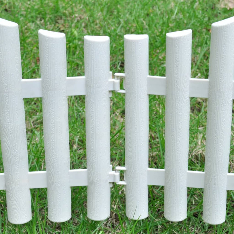 vidaXL White Lawn Divider 17 pcs / 10 m