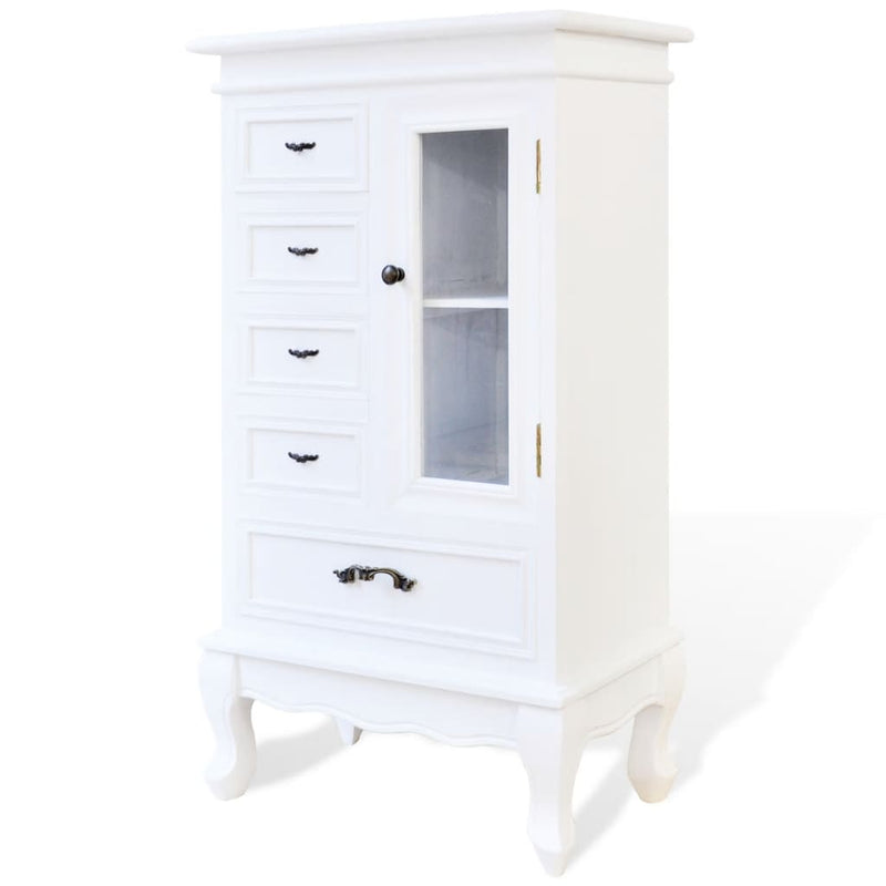 vidaXL Cabinet with 5 Drawers 2 Shelves White