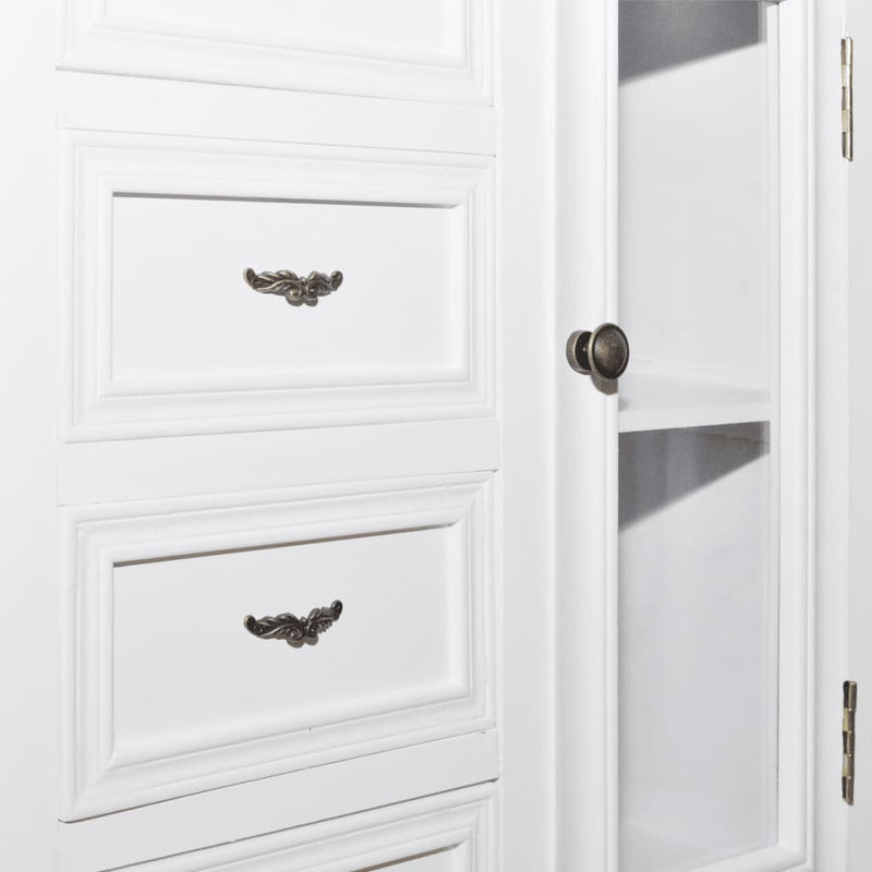 vidaXL Cabinet with 5 Drawers 2 Shelves White