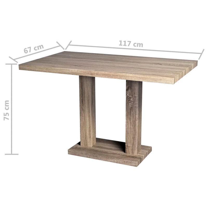 vidaXL Dining Table MDF Oak-look