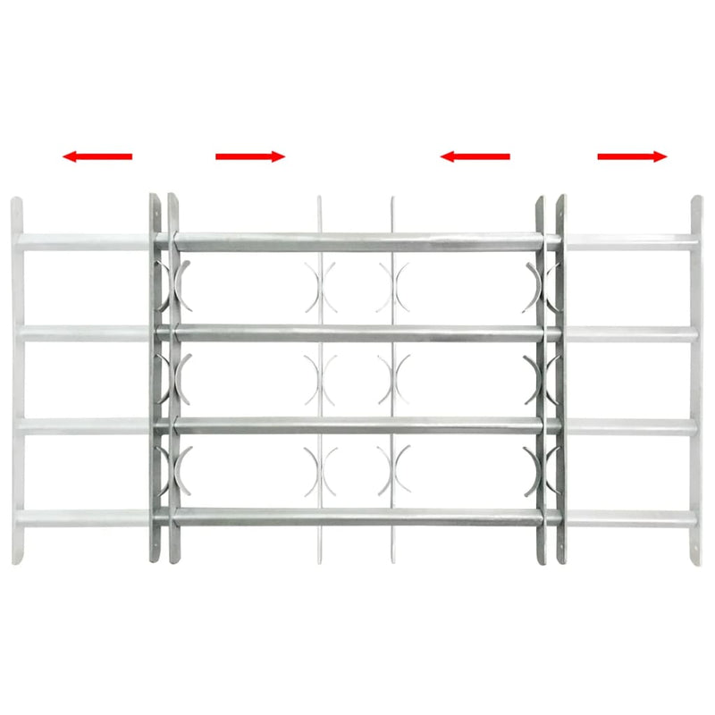 vidaXL Adjustable Security Grille for Windows with 4 Crossbars 500-650 mm