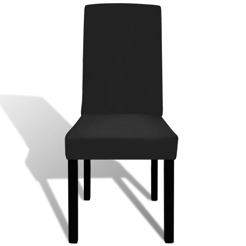 vidaXL 6 pcs Black Straight Stretchable Chair Cover