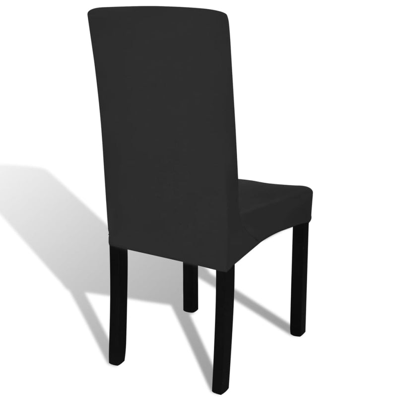 vidaXL 6 pcs Black Straight Stretchable Chair Cover