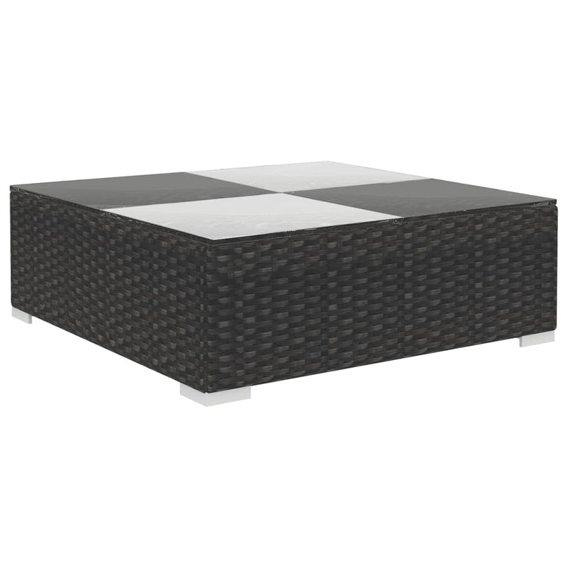 vidaXL 6 Piece Garden Lounge Set with Cushions Poly Rattan Black