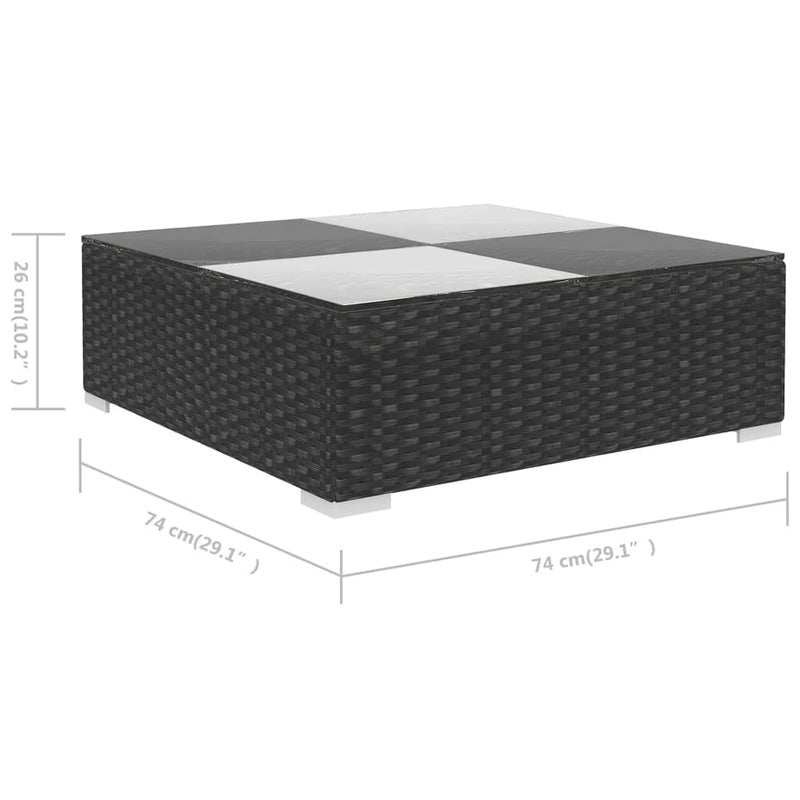 vidaXL 6 Piece Garden Lounge Set with Cushions Poly Rattan Black