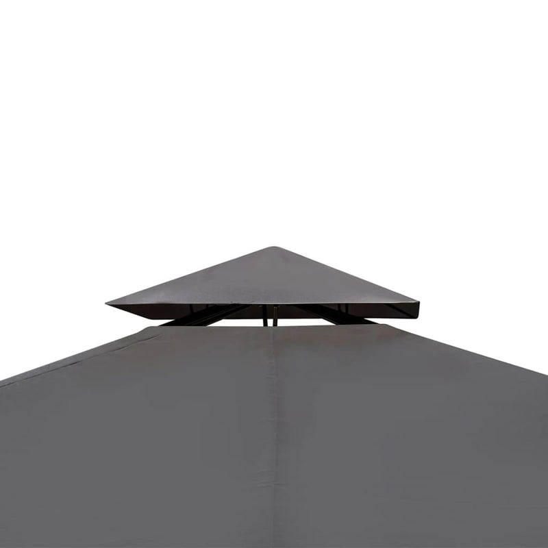 vidaXL Poly Rattan Gazebo with Dark Grey Roof 3 x 3 m