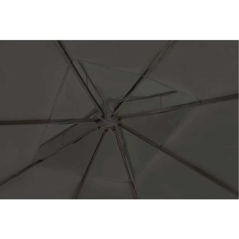 vidaXL Poly Rattan Gazebo with Dark Grey Roof 3 x 3 m
