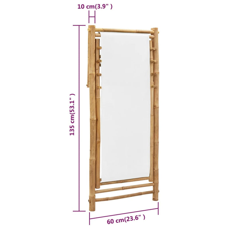 vidaXL Outdoor Deck Chair Bamboo and Canvas