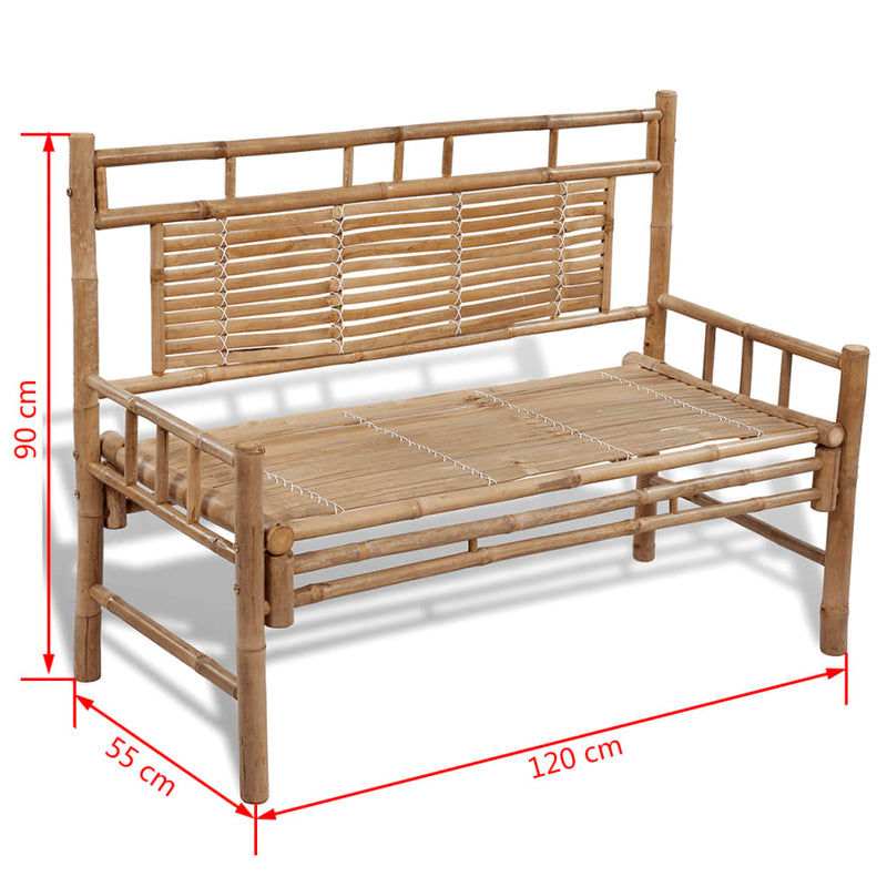 vidaXL Garden Bench 120 cm Bamboo