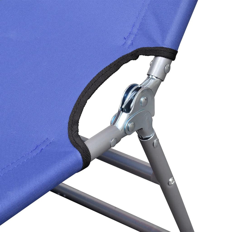 vidaXL Folding Sun Lounger Powder-coated Steel Blue