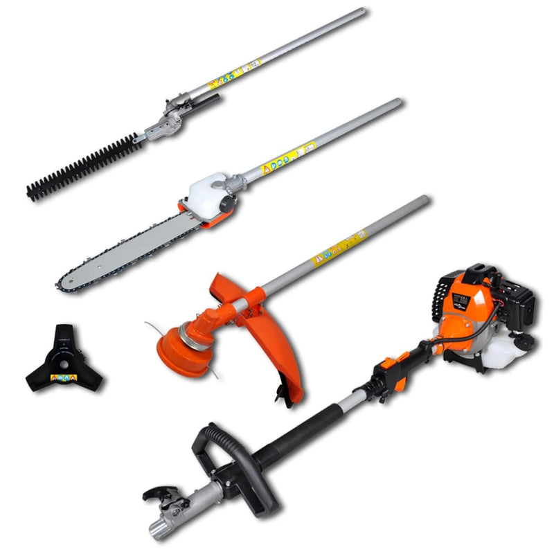 vidaXL 4-in-1 Multi-tool Hedge&Grass Trimmer, Chain Saw, Brush Cutter