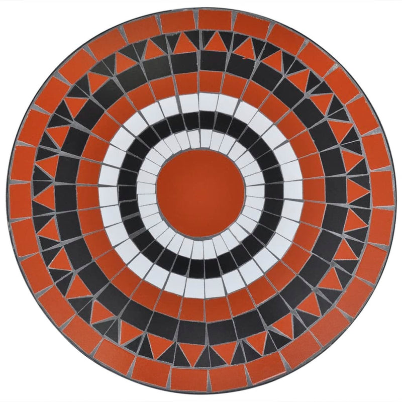 vidaXL Bistro Table Terracotta and White 60 cm Mosaic