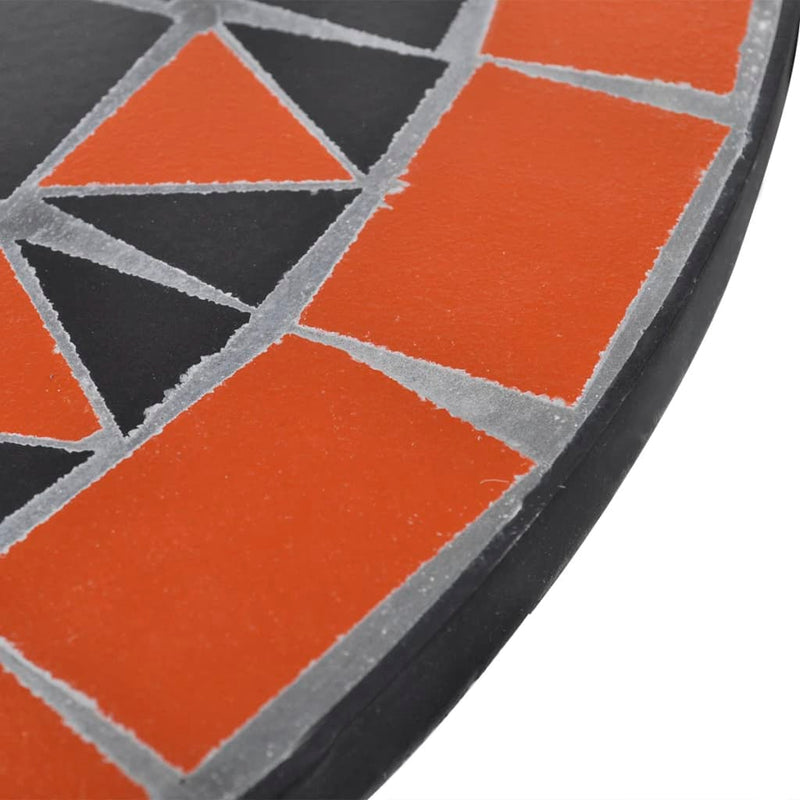 vidaXL Bistro Table Terracotta and White 60 cm Mosaic