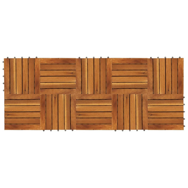 vidaXL 10 pcs Acacia Decking Tiles 30 x 30 cm Vertical Pattern