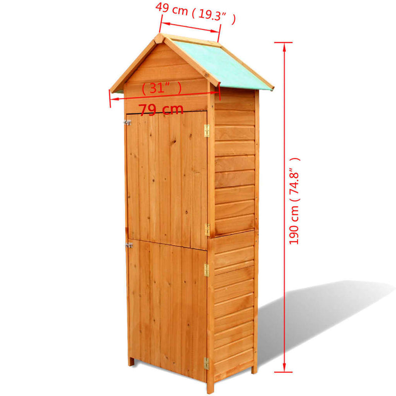 vidaXL Garden Storage Cabinet Brown 42.5x64x190 cm