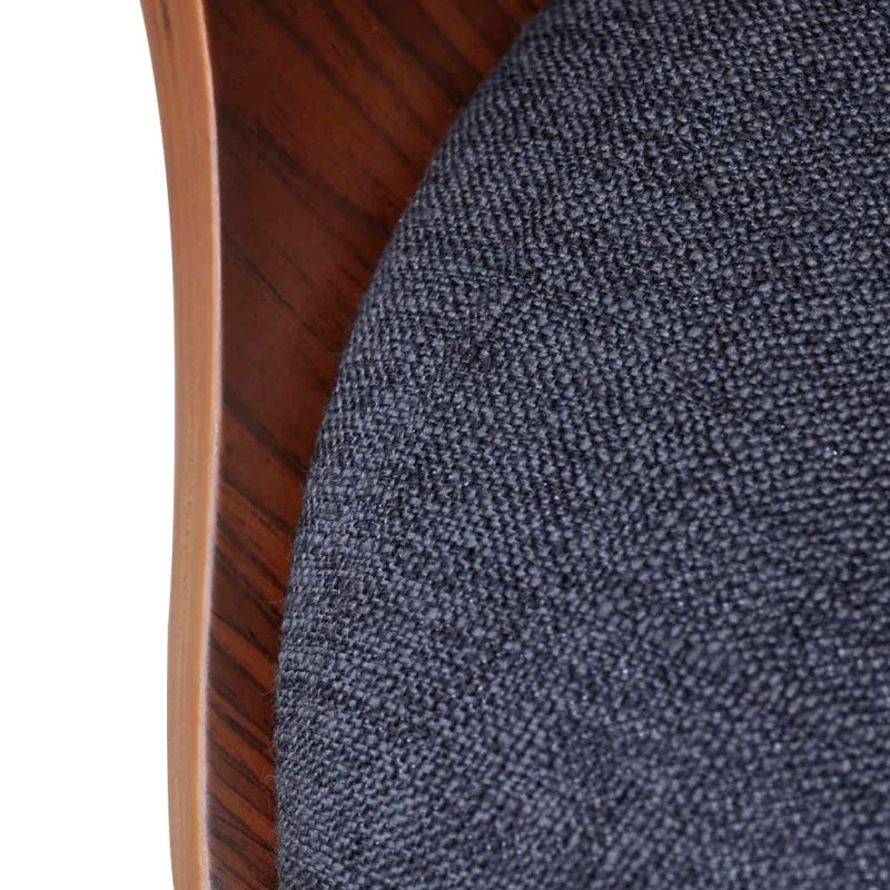 vidaXL Dining Chairs 2 pcs Dark Grey Bent Wood and Fabric