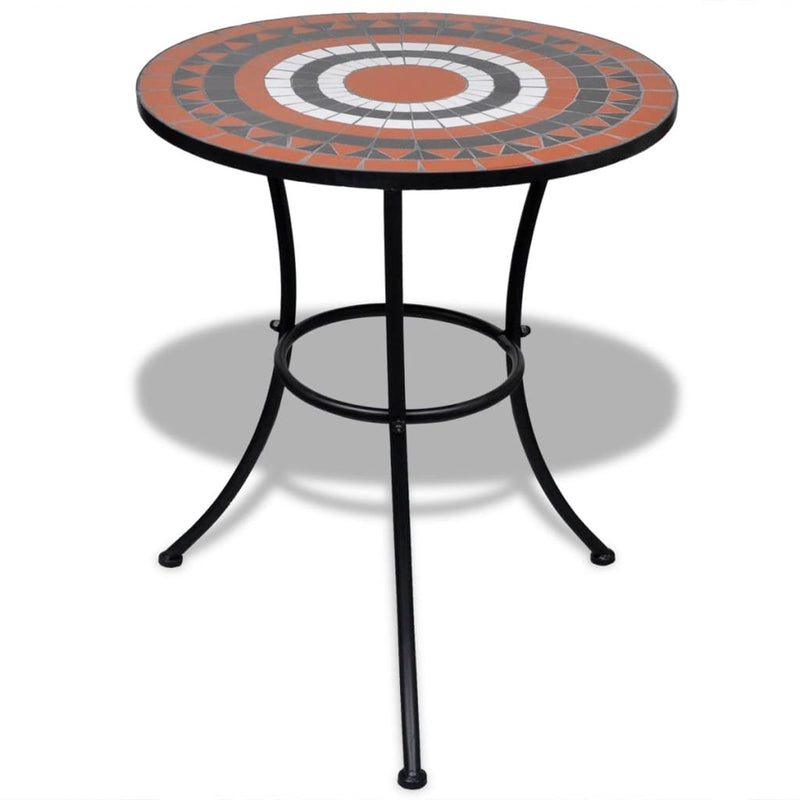vidaXL 3 Piece Bistro Set Ceramic Tile Terracotta and White