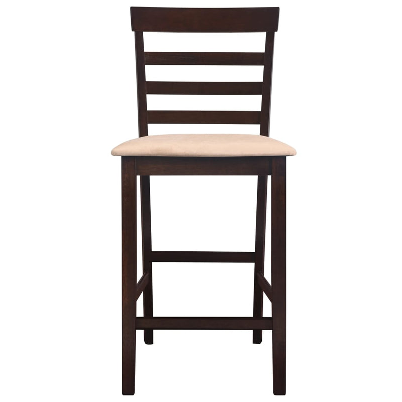 vidaXL Bar Chairs 2 pcs Brown Fabric
