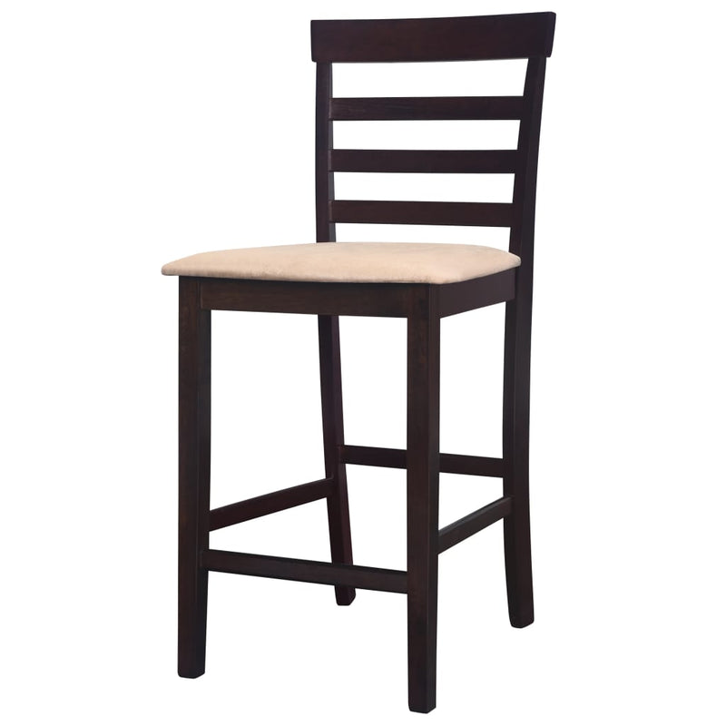 vidaXL Bar Chairs 2 pcs Brown Fabric