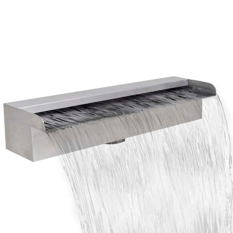 vidaXL Rectangular Waterfall Pool Fountain Stainless Steel 45 cm