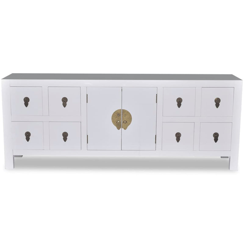 vidaXL Wooden Sideboard Asian Style with 8 Drawers and 2 Doors