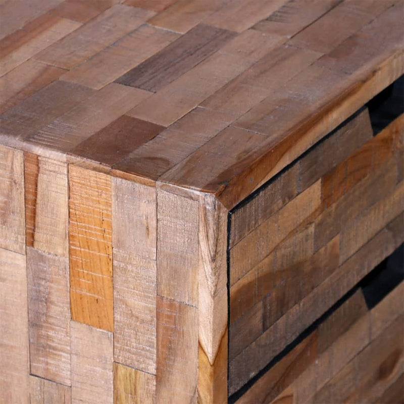 vidaXL Nightstand with 2 Drawers Reclaimed Teak Wood