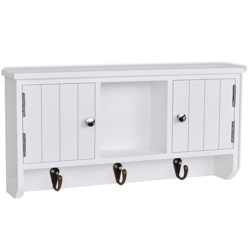 vidaXL Wall Cabinet for Keys and Jewellery with Doors and Hooks