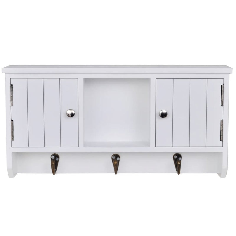 vidaXL Wall Cabinet for Keys and Jewellery with Doors and Hooks